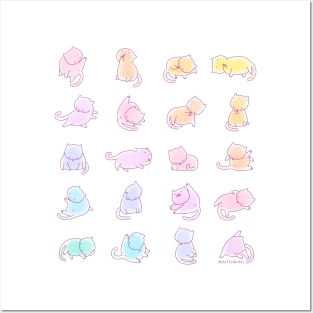 Pastel Rainbow Kitties Posters and Art